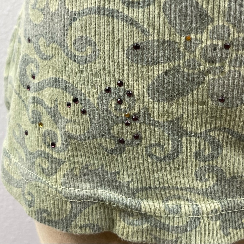 Language Tank Top Vintage Distressed Rhinestone Size Medium - Picture 5 of 5